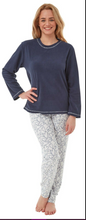 Load image into Gallery viewer, Navy Blue Heart Ladies Pyjamas