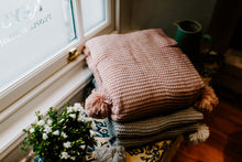 Load image into Gallery viewer, Chunky Hand Knit Pom Pom Throw