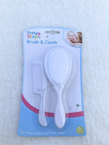 White Brush and Comb Set