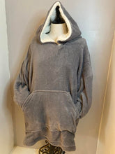 Load image into Gallery viewer, Charcoal Grey Fleecy Hooded Blanket