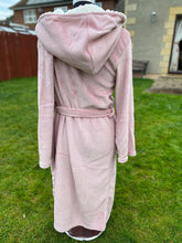 Load image into Gallery viewer, Pink Sherpa Fleece Hooded Dressing Gown