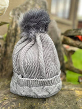 Load image into Gallery viewer, Cable Knitted Hats With PomPom
