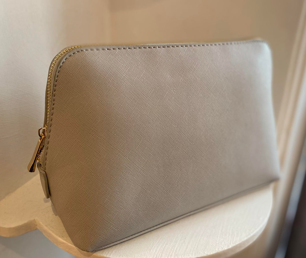 Silver Grey Zipped Cosmetics Bag