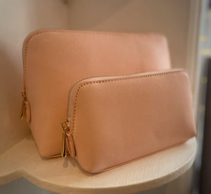Blush Pink Zipped Cosmetics  Bag