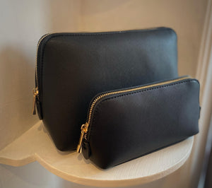 Black Zipped Cosmetics Bag