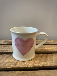 Love You Pastel Pink Heart Mug