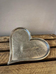 Decorative Silver Heart Plate