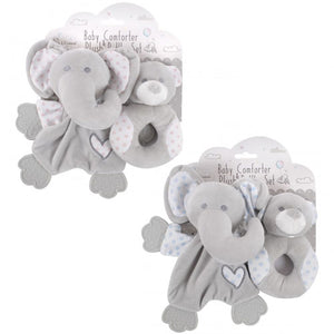 Baby Comforter and Rattle Set