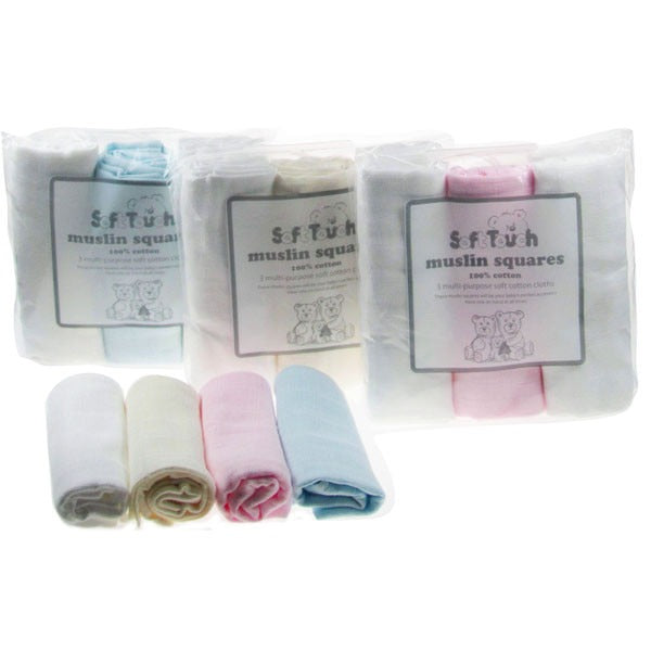 Pack of 3 Cotton Muslin Squares