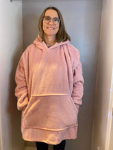 Load image into Gallery viewer, Blush Pink Fleecy Hooded Blanket
