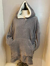 Load image into Gallery viewer, Charcoal Grey Fleecy Hooded Blanket
