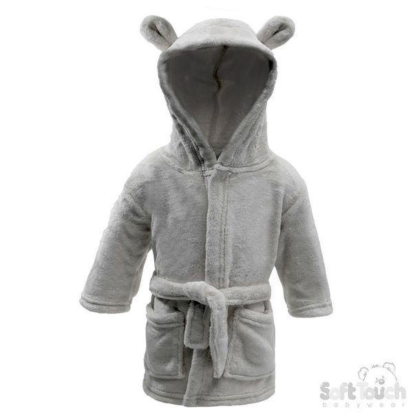 grey childrens dressing gown Mia Mouse Grey Children's Hooded Animal Robe Dressing Gown – Coco and Bro main image 0