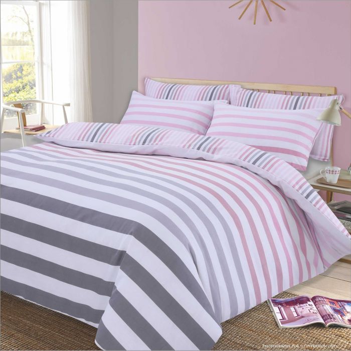 Pink Fade Stripe Duvet Set