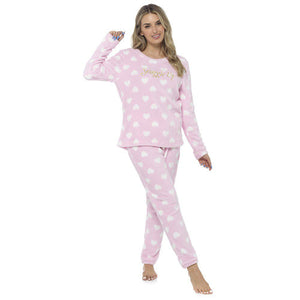 Baby Pink Heart Fleece Pyjamas