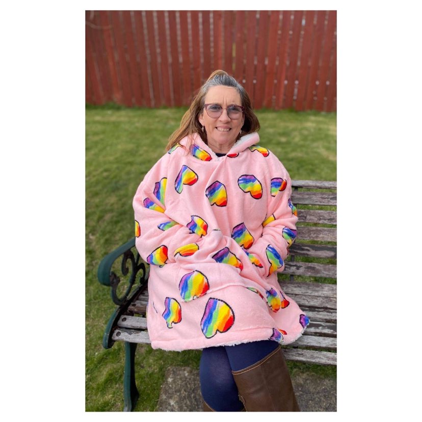 Blush Pink with Rainbow Hearts Fleecy Hooded Blanket – The Love