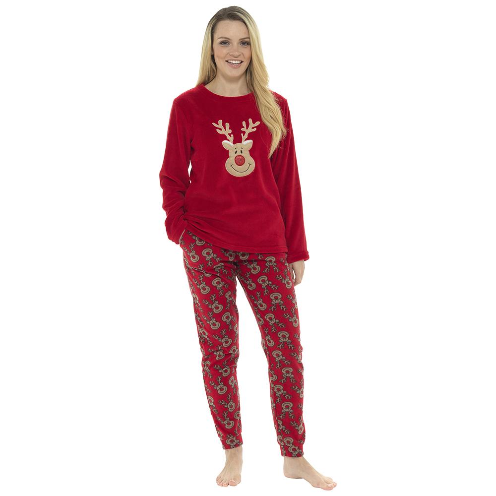 Reindeer Fleece Pyjamas Ladies